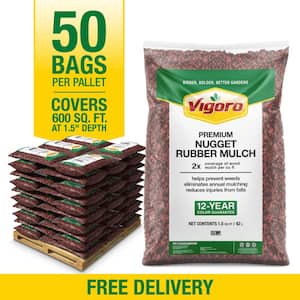 Vigoro 37.5 cu. ft. Brown Recycled Rubber Mulch (25 Bags) GN15BN25