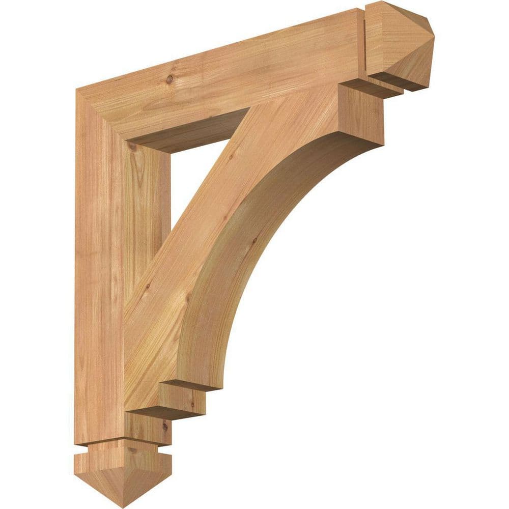 3.5 in. x 22 in. x 22 in. Western Red Cedar Imperial Arts and Crafts Smooth Bracket