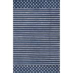 Marlowe Stripes Navy 8 ft. 6 in. x 11 ft. 6 in. Area Rug