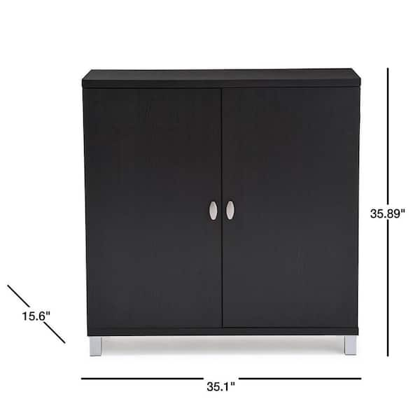 Baxton Studio Marcy Dark Brown Storage Cabinet 28862 6469 HD The