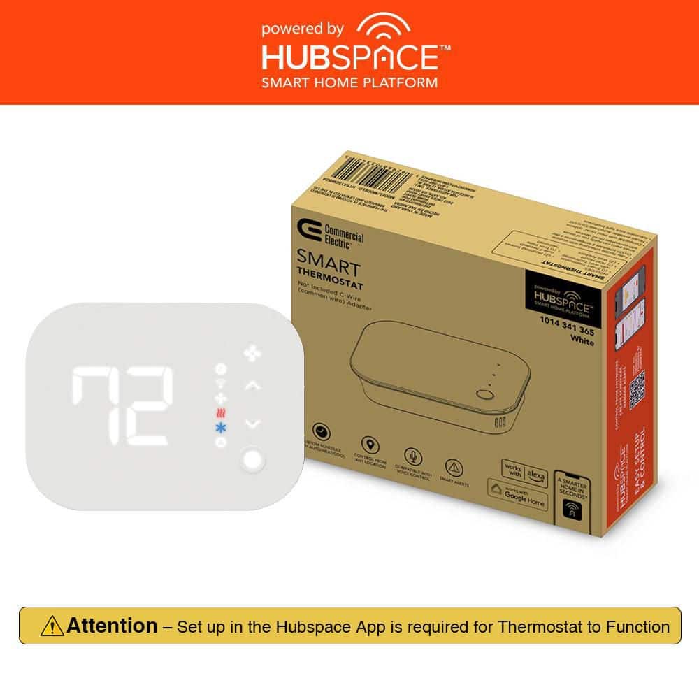 Wi-Fi and Bluetooth Enabled Smart Programmable Thermostat with Schedules Powered by Hubspace without PEK