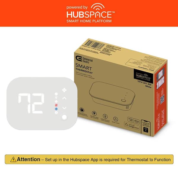 Wi-Fi and Bluetooth Enabled Smart Programmable Thermostat with Schedules Powered by Hubspace without PEK