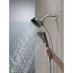 In2ition 4-Spray Patterns 2.50 GPM 5 in. Wall Mount Dual Shower Heads in Stainless