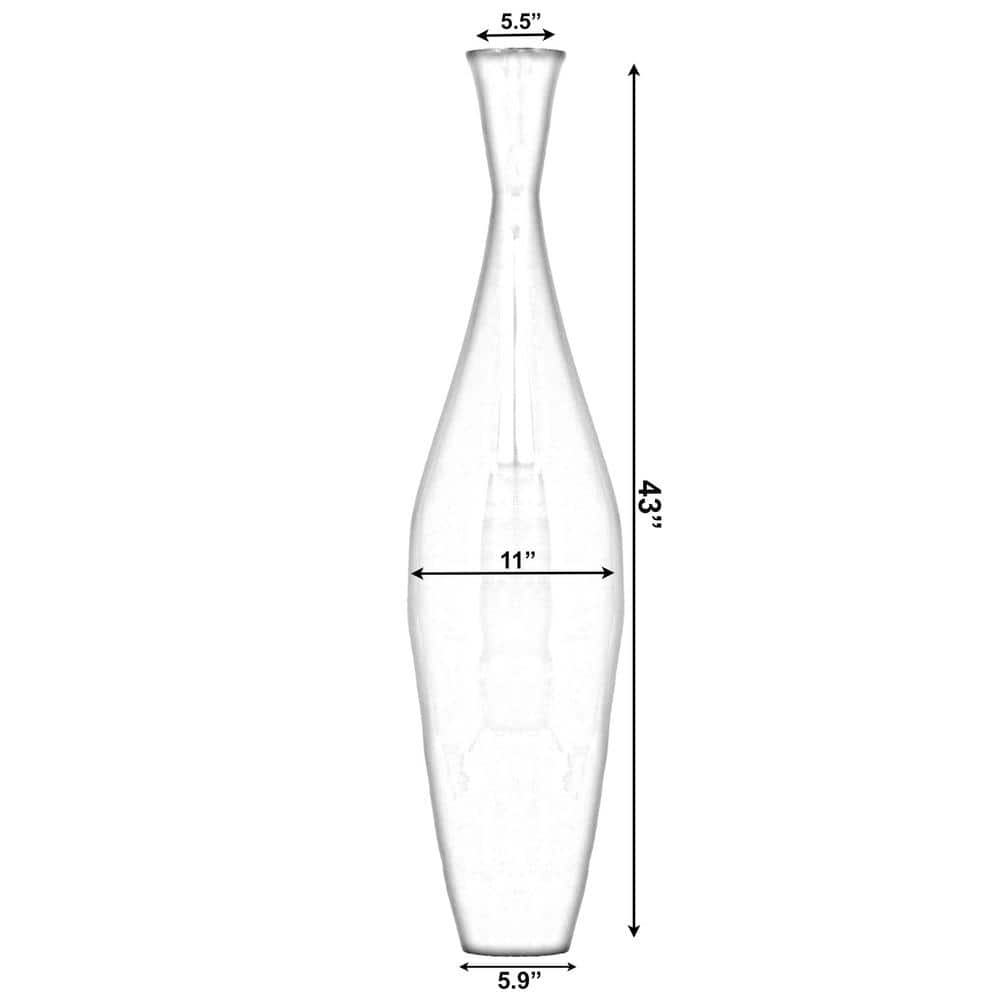 Tall Silver, Red, and Gold Bamboo Floor Vase Set