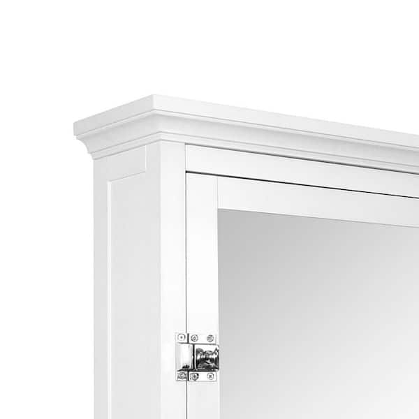 Teamson Home Madison 20.24 in. W x 19 in. H x 7 in. D Removable Medicine Cabinet with Mirrored Door in White