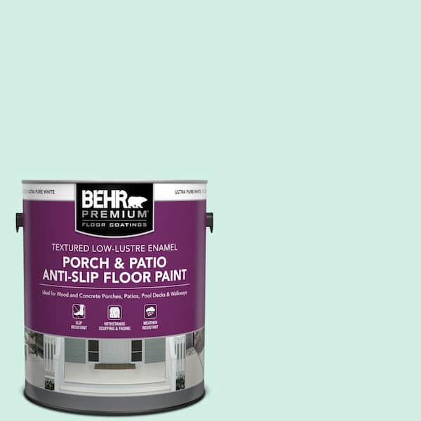 BEHR PREMIUM 1 gal. #P440-1 Shimmering Pool Textured Low-Lustre Enamel Interior/Exterior Porch and Patio Anti-Slip Floor Paint