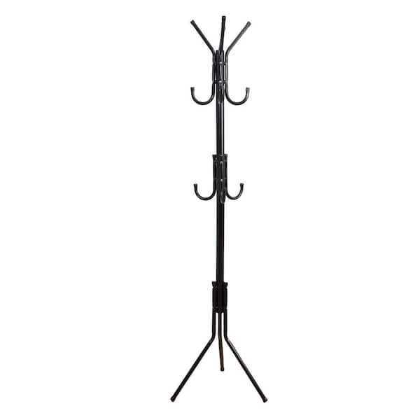 68" Metal Coat Rack Free Standing Tree Hat Umbrella Holder Hanger Hooks White US 
