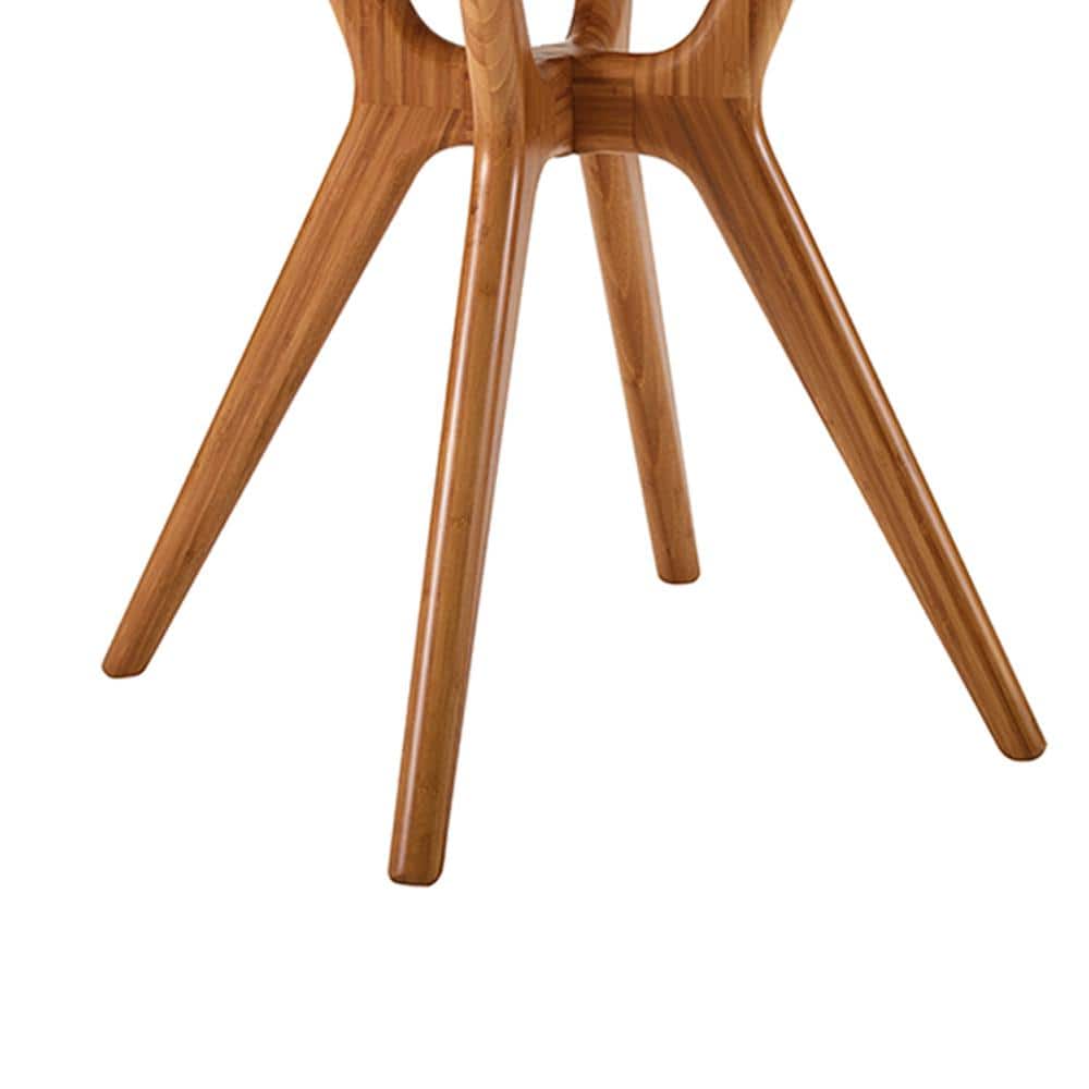 Sitka 36" Amber Round Mid-Century Modern Bamboo Dining Table