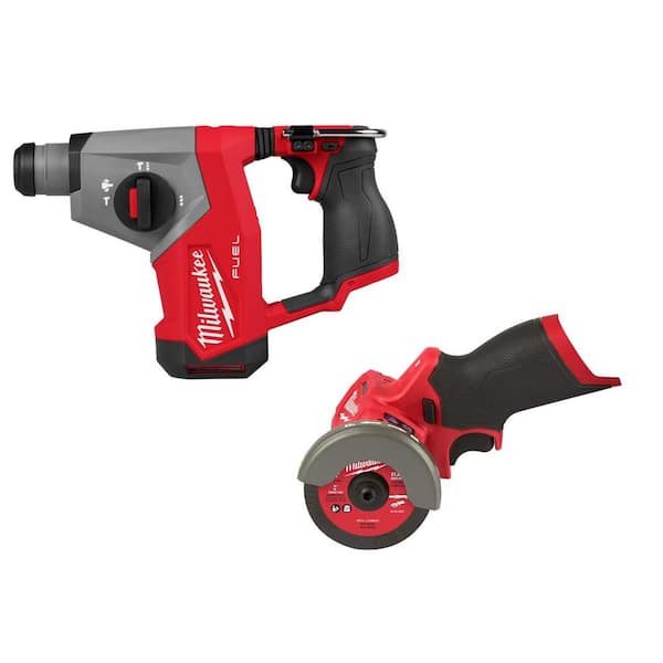 M12 FUEL 12V Lithium-Ion Brushless Cordless 5/8 in. SDS-Plus Rotary Hammer Drill, & Circular Saw