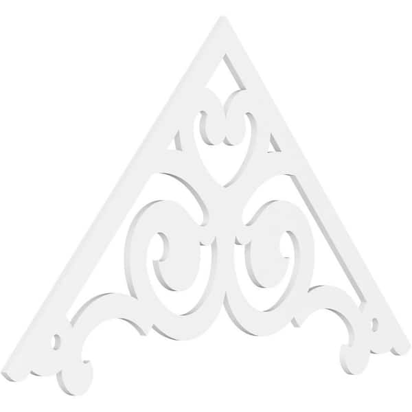 Ekena Millwork 1 in. x 72 in. x 42 in. (14/12) Pitch Hurley Gable Pediment Architectural Grade PVC Moulding