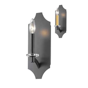Zander 4.75 in. 1-Light Bronze Wall Sconce Light with No Bulbs Included