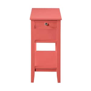 American Heritage 11.25 (W) Coral 24 in.(H) Rectangular Wood End Table with 3 Tiers