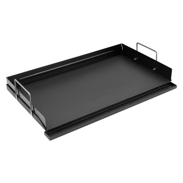 Carbon Steel Griddle 25 x 16 in. Flat Top Pre-Seasoned Plate Handle, Even Heat Distribution, Non-Stick Family Cookware
