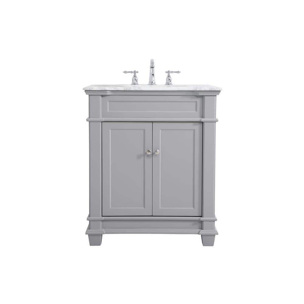 Timeless Home 30 in. W x 21.5 in.D x 35 in.H Single Bath Vanity in Grey wit