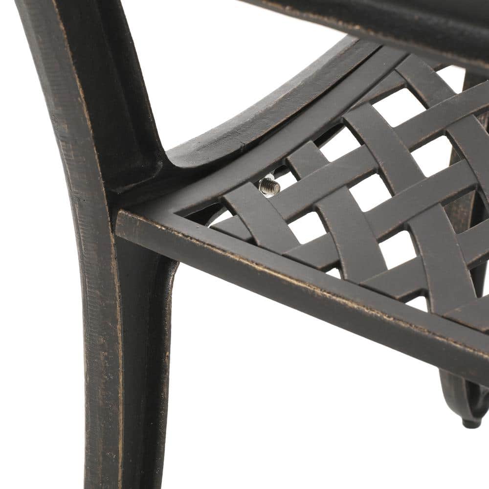 Soft Cloud Patina Copper Cast Aluminum Outdoor Dining Chairs, Set of 2