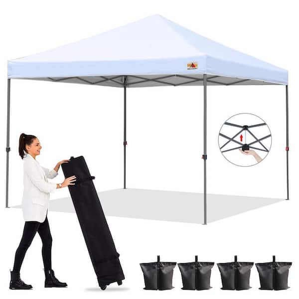 ABCCANOPY 8 ft. x 8 ft. White Instant Easy Pop Up Canopy Tent