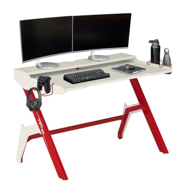EUREKA ERGONOMIC Gaming Desk 55 inch, Professional Gaming Table Gamer  Workstation with Cable Management Tray, Controller Stand, Cup Holder,  Headphone