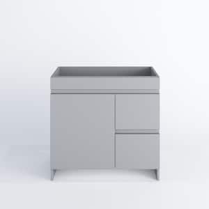 Mace 36 in. W x 20 in. D x 35 in. H Single Sink Bath Vanity Cabinet without Top in Gray Right-Side Drawers