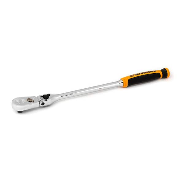 3/8 in. Drive 13 in. 90 Tooth Dual Material Locking Flex Head Teardrop Ratchet 3/8 in. Drive 13 in. 90 Tooth Dual Material Locking Flex Head Teardrop Ratchet