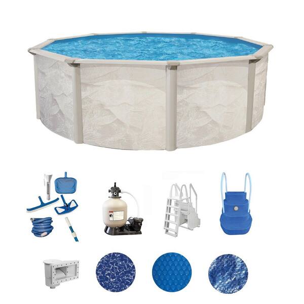 AQUARIAN Independence 27 ft. Round 52 in. Deep Hard Sided Above Ground Deluxe Pool Package