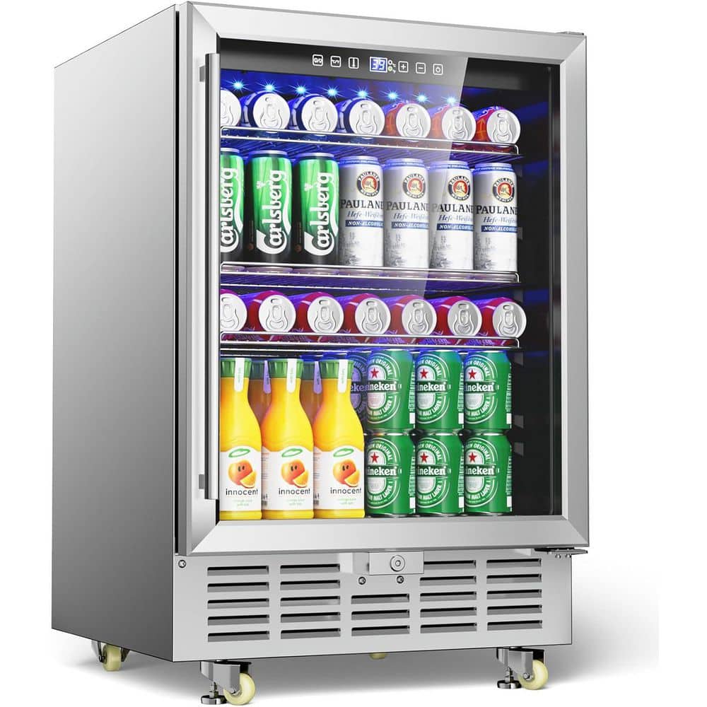 24 in. Single Zone Outdoor Indoor Beverage and Wine Cooler 190-Can Capacity in Stainless Steel price history on PriceWatchPro