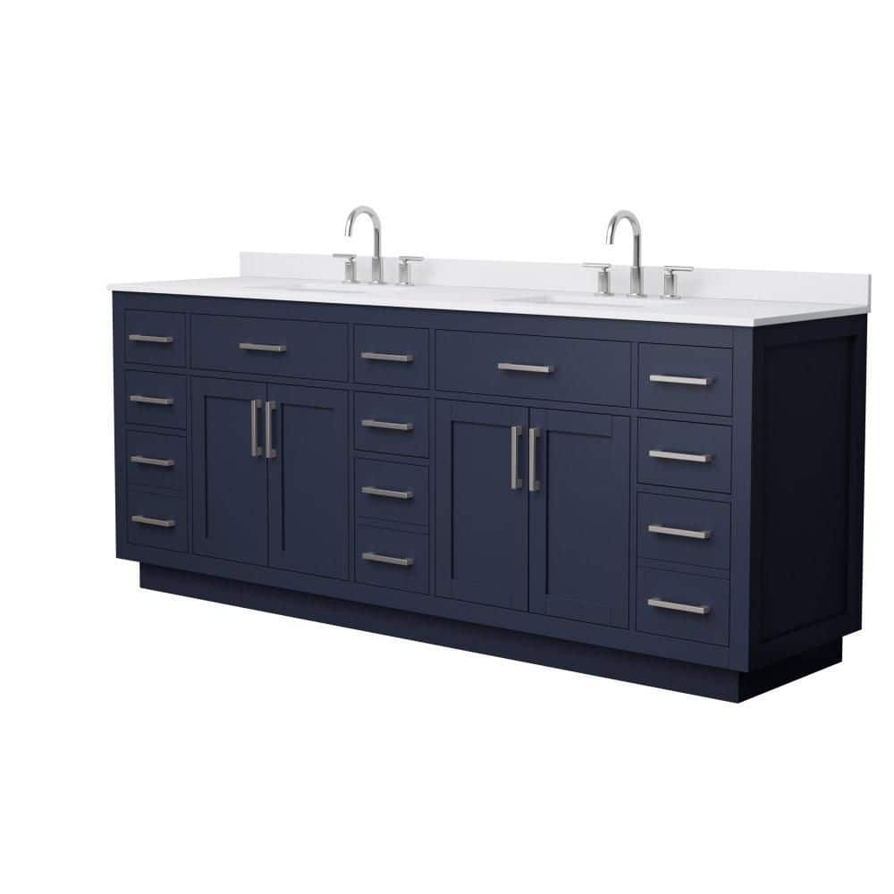 Beckett TK 84 in. Double Freestanding Dark Blue Bath Vanity with Top price history on PriceWatchPro