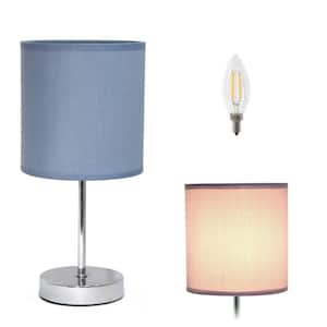 11.81 in. Purple Mini Table Lamp for Living Room with Feit LED Bulb Included