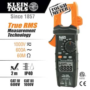600 Amp AC True RMS Auto-Ranging Digital Clamp Meter and 1/4 in. Drive Electrician's Mini Ratchet Tool Set
