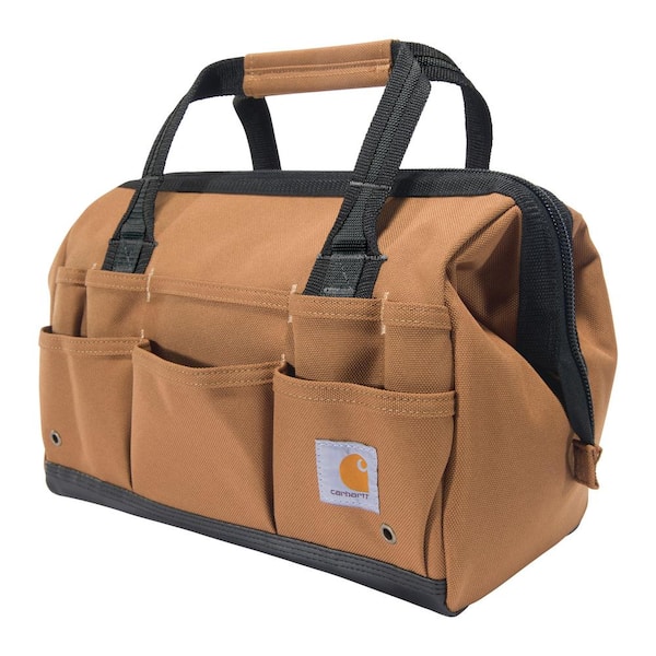 Carhartt 14 in. 26-Pocket Brown Heavyweight Tool Bag OS