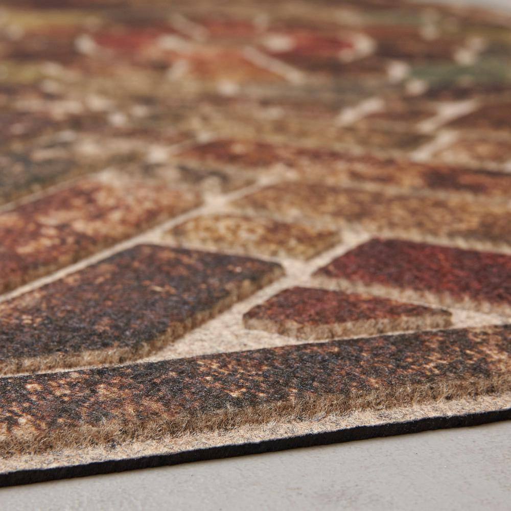 Ornamental Brick Multicolor Recycled Rubber Outdoor Door Mat