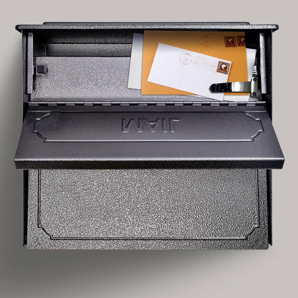 Galaxy Black Steel Lockable Wall-Mount Mailbox