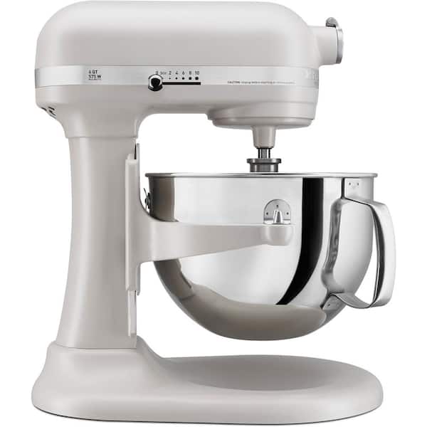 KitchenAid Professional 600 Series 6 Qt. 10-Speed Milkshake White Stand Mixer with Mixer Attachments
