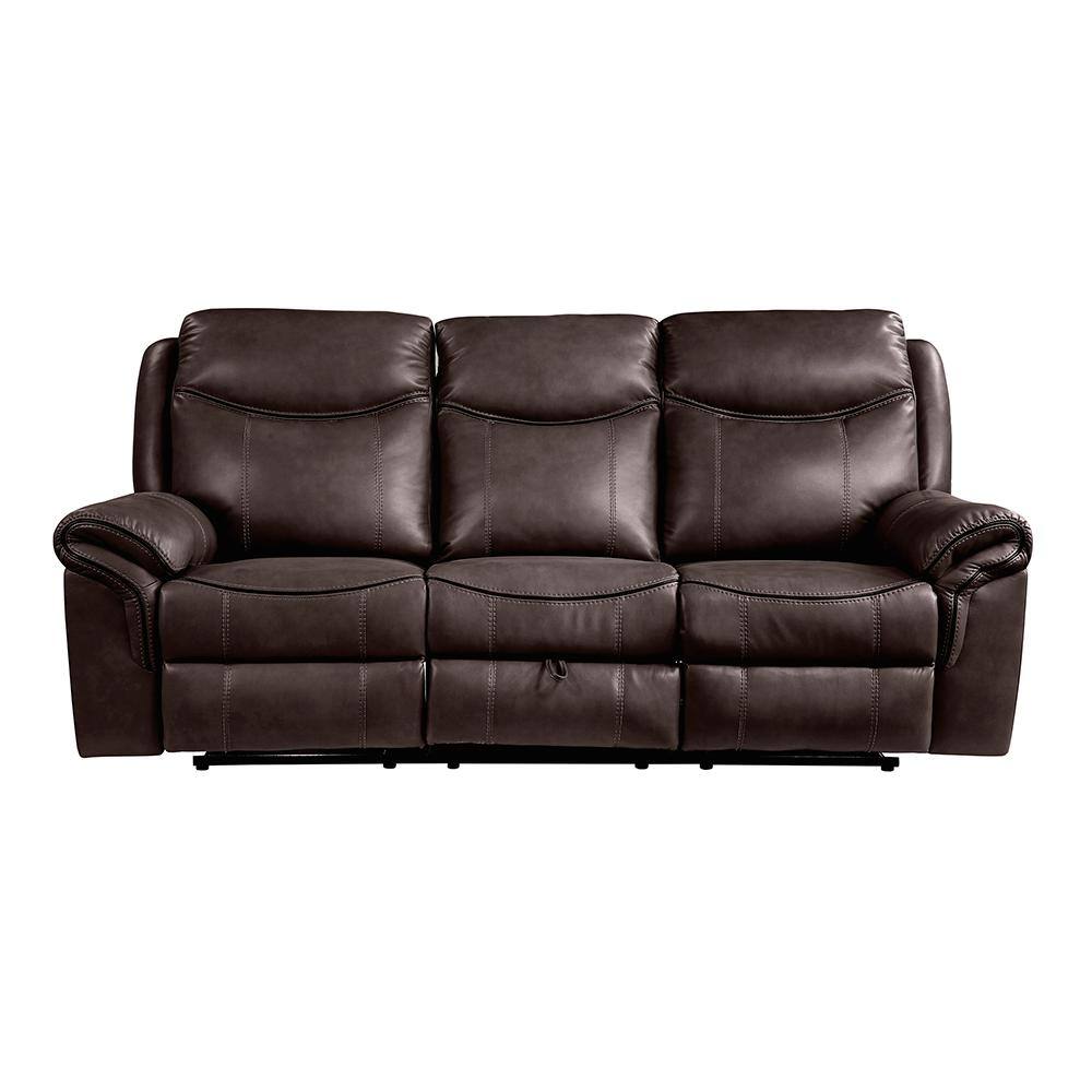 Homelegance Creeley 88.5 in. W Straight Arm Faux Leather Rectangle 