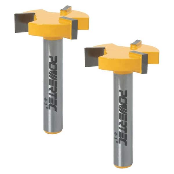 Slab Flattening Carbide Tipped Router Bit with 1/4 in. Shank, 1 in. Cutting Diameter, 1/4 in. Cutting Depth (2-Pack)