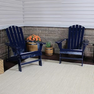 Coastal Bliss Blue Wooden Adirondack Chair (Set of 2)