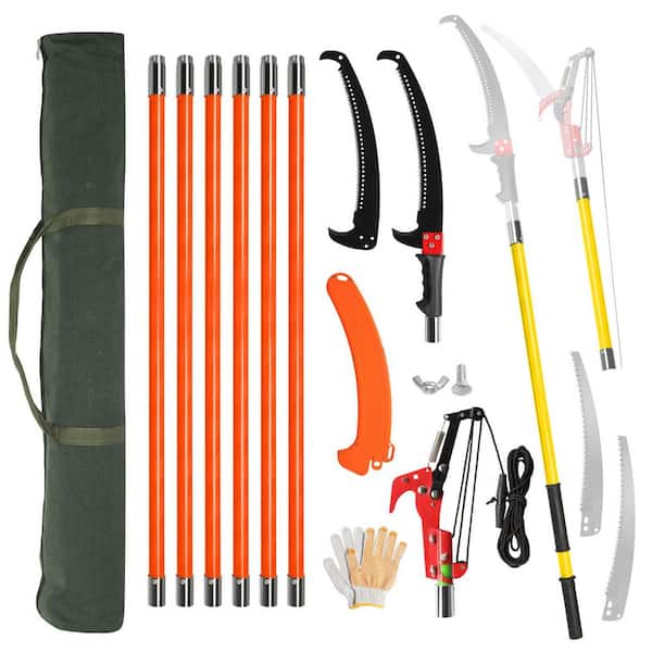 360 in. Orange Manual Pole Saw Tree Trimmers Hand Tree Pruner