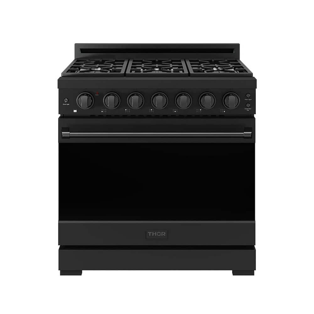 36 In. 6 Burners Freestanding Professional Gas Range In Black With Convection price history on PriceWatchPro