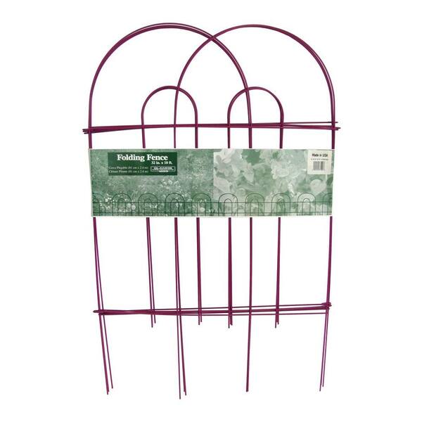 Glamos Wire Products 32 in. x 10 ft. Galvanized Steel Folding Garden Fence Fuchsia (10-Pack)