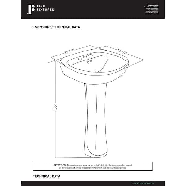 FINE FIXTURES Prestige 19.5 in. W x 17.5 in. L Modern White
