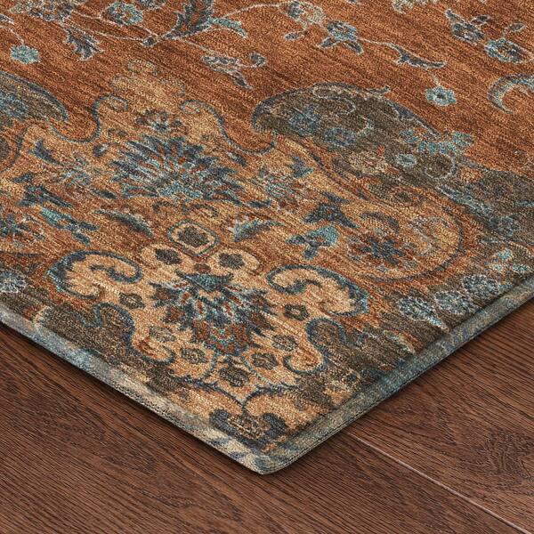 Mayfield Premium Machine Washable Abstract AMF2489 Paprika 9 ft. x 12 ft. Area Rug