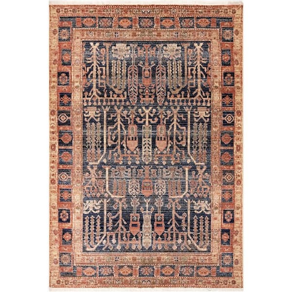 nuLOOM Belen Arboreal Landscape Fringe Multi 8 ft. x 10 ft. Area Rug