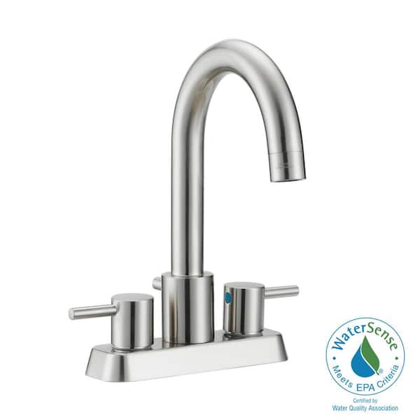 Design House Eastport II 4 in. Centerset 2-Handle Bathroom Faucet in Satin Nickel