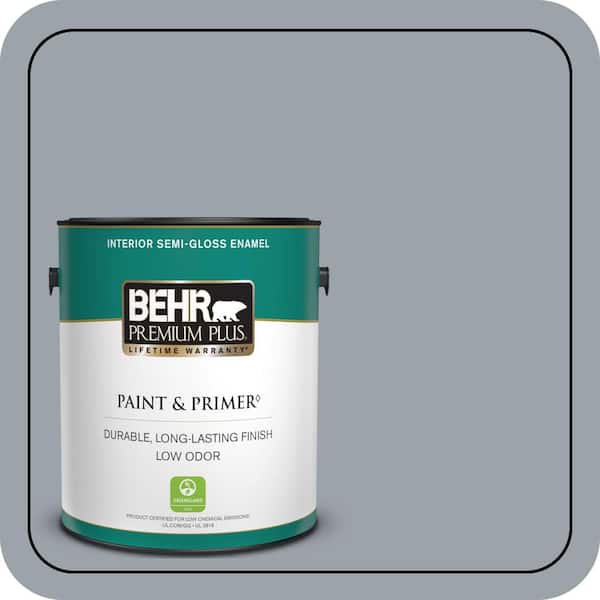 BEHR PREMIUM PLUS 1 gal. #MQ5-22 Rainmaster Semi-Gloss Enamel Low Odor Interior Paint & Primer