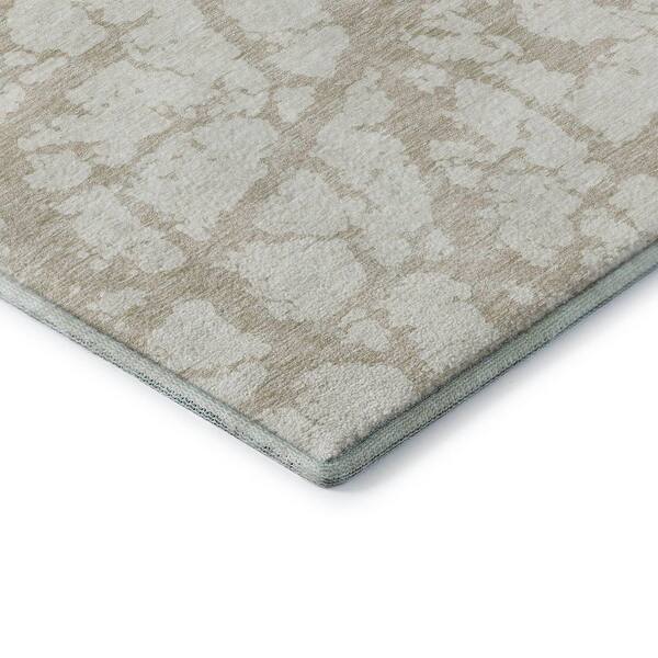 Mayfield Premium Machine Washable Abstract AMF972 Ivory 3 ft. x 5 ft. Area Rug