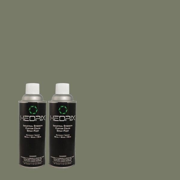 Hedrix 11 oz. Match of PPU12-17 Cameroon Green Flat Custom Spray Paint (8-Pack)
