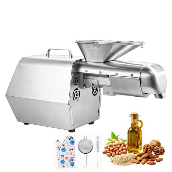 Automatic Oil Press Machine, 1250 W Stainless Steel Food Mills, 122℉-572℉ Hot & Cold Pressing 11 LBS./H Capacity
