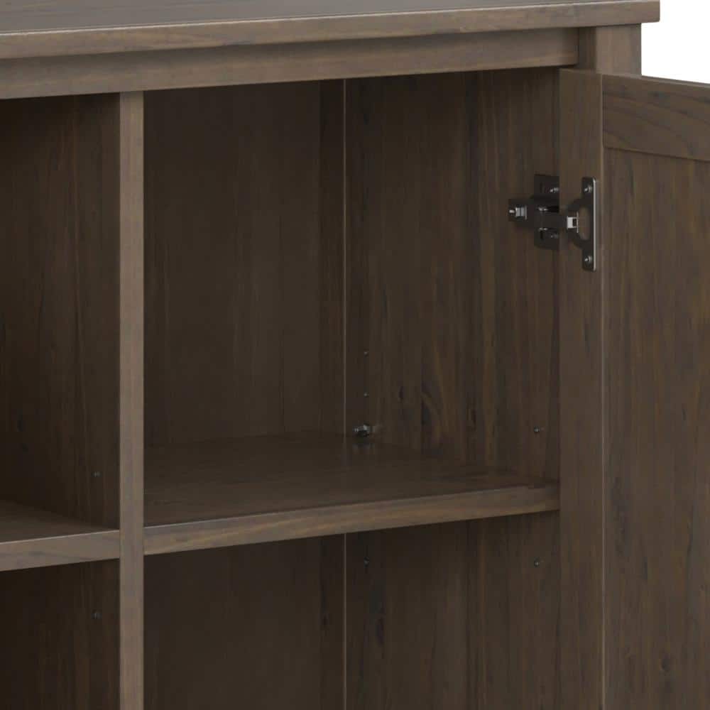 Lev 32" Smoky Brown Solid Wood Low Storage Cabinet