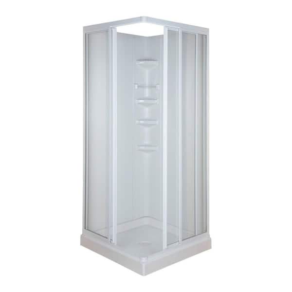 Unbranded 32 in. x 32 in. x 70-3/4 in. Standard Fit Corner Shower Kit