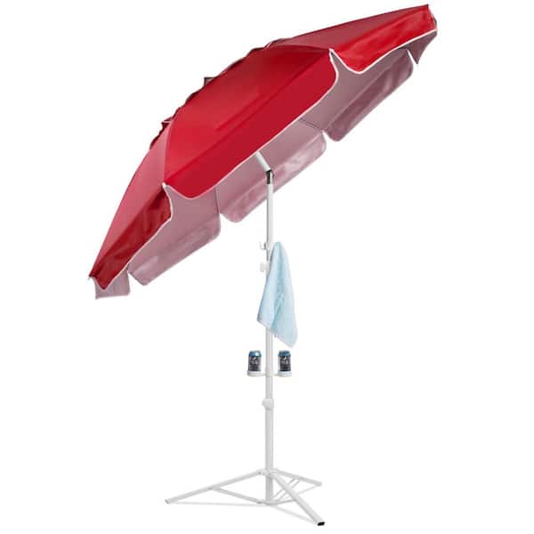 OGETFUUR 6.5 ft. Red Shade Umbrella, Premium Portable Umbrella