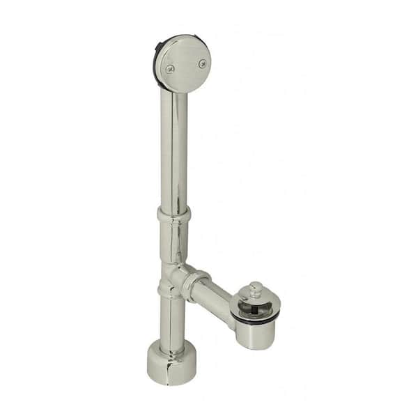 Westbrass All Exposed Pull and Drain Bath Waste - 14 in. Make-Up, 17 Gauge Tubing, Satin Nickel